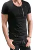 Nueva moda casual para hombre estilo europeo y americano, nueva camiseta de manga corta con decoración de cremallera de flor quemada, ropa para hombre