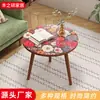 Mesa Auxiliar Mandala Mesa de Café Gabinete Lateral para Sofá Patrón Nórdico Popular en Internet Mesa Pequeña para Dormitorio Mesa de Esquina para Sala de Estar Mesa Redonda de Mesita de Noche