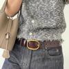 2024 Nuevo Cinturón de Cuero para Mujer Simple Versátil Ancho con Abrigo Jeans Chaqueta Moda Coreana Sello de Cintura