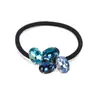 Anillo para el cabello de cristal con pedrería ovalada europeo y americano, temperamento, red social con cuerda para el cabello, cuerda para la cabeza simple para mujer, banda de goma, venta al por mayor