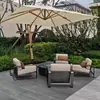 Conjunto de Sofá para Patio Exterior Oficina de Ventas Sala de Modelos Terraza Exterior Silla de Salón de Aleación de Aluminio Muebles para Piscina de Hotel