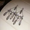 Brincos de Prata com Tassel de Gota Cravejada de Diamantes, Novo Modelo 2026, Brincos de Alto Padrão, Design Simples e Fashion, Estilo de Nicho