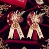 Set de Ramilletes de Boda para Miembros de la Familia, Novio y Novia, Boutonnières para los Padres, Broches de Boda de Alta Gama, Accesorios de Flores para los Preparativos de la Boda