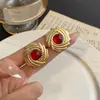 Pendientes de Girasol con Diseño Retro de Remolino Transfronterizo Europeo y Americano Moda de Nicho Exquisitos Elegantes Versátiles para Mujer