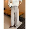 Oferta Especial, Sem Trocas ou DevoluçõesCalça Casual Simples de Outono com Nove Pontos e Perna Reta com Bolsos Canguru, Emagrecedora para o Trabalho e o Dia a Dia para Mulheres 0993