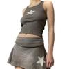 Primavera Sexy Calle Sin Mangas Estrella de Cinco Puntas Bordado Top Chaleco Ajustado Chica Caliente Corto Ombligo Chaleco Ropa de Mujer