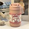 Taza Aislada para Cachorro Nueva Taza de Acero Inoxidable 304 con Pajita de Aspecto Elegante Simple Nicho Linda Taza de Agua para Niños