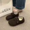 Zapatos Birkenstock 2025 Zapatos de Algodón Zapatos Grises Peludos Ropa Exterior Cálida 3cm Nuevo Estilo Forrados de Lana Otoño e Invierno Aumento Interno Forrados de Lana