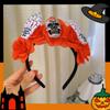 Diadema de flores con atmósfera de Halloween para bar, fiesta, actuación, personalidad creativa, diadema de calavera