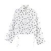 Roupas femininas europeias e americanas transfronteiriças, moda casual de alta venda no AliExpress, conjunto de top + shorts com bolinhas multicoloridas