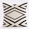 Funda de Almohada Geométrica Simple Moderna Blanco y Negro Lino Estampado Cojín Sala de Estar Sofá Respaldo Coche Oficina Almohada