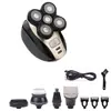 Amazon cinco cabezales flotantes afeitadora eléctrica cabeza de afeitado multifuncional lavable afeitadora carga USB cuchilla para cabeza rapada