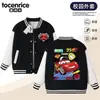 Uniforme de Béisbol para Niños 95 Rayo McQueen, Chaqueta de Bloques de Color Azul y Blanco para Primavera/Otoño