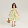 Vestido Infantil de Verano 2024 con Diseño de Encaje en la Espalda al Estilo Pintura al Óleo, Vestido Nuevo para Niñas, Falda Floral para Bebé