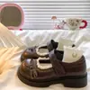 Zapatos de cuero retro estilo francés con cierre de velcro para mujer, nueva colección de otoño 2026, perfectos con vestidos, con encaje y un lazo, estilo Mary Jane