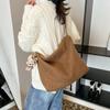 Bolso Tote Retro Maillard para Mujer 2025 Nueva Moda Hombro Bolso de Mujer Casual Mensajero de Peluche de Cordero