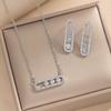 [terno] alta qualidade temperamento luz luxo zircônio indústria pesada ouro real galvanizado cobre micro brincos colar terno combinação