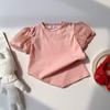 Roupas Novas de Verão 2026 para Meninas, Tops com Mangas Bufantes, Vestidos Princesa de Cor Pura com Mangas Bufantes Estilo Coreano, Camisetas com Mangas Bufantes Estilo Pastoral