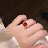 Novo anel de cobre estilo europeu e americano com cravação total de diamantes, design aberto ajustável, moderno e de alta qualidade, popular nas redes sociais, adequado para o dedo indicador