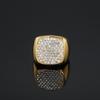 Fábrica europeia e americana de origem de comércio eletrônico transfronteiriço hip hop street trend bling anel banhado a ouro em aço inoxidável anel INS