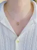 Luochen Venta Caliente Transfronteriza Estilo Europeo y Americano Collar con Colgante de Lazo Cadena Sencilla de Clavícula Moda Creativa Nicho Exquisito