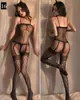 Medias de Malla Sexy Talla Grande para Mujer Body con Cortes Lencería Divertida Nuevo 2023 Popular Estilo Caliente Negro