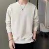 Suéter Masculino 2024 Outono e Inverno Novo Moda Elegante Masculino Gola Redonda Suéter Jaqueta Top Masculino Base Solta Camisa