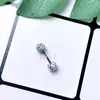 Taladro de doble cabeza de moda coreana, taladro en espiral para oreja, hueso de oreja, antialérgico, aguja fina de 4 mm y 0,8 mm.