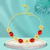 Joyería de Oro de Arena Vietnamita, Accesorios de Latón Chapados en Oro, Pulseras Incrustadas con Piedras Preciosas, Accesorios de Mano de Moda para Mujer, Venta al por Mayor de Fabricantes