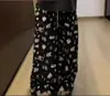 Nuevos Pantalones Anchos de Algodón Clásico con Estampado Floral Dorado para Mujer, Pantalones Largos Casuales Rectos Sueltos y Delgados, Cintura Alta con Caída, Tres Tallas