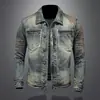 Chaqueta de Mezclilla Retro Estilo Hong Kong para Hombre Primavera Otoño Retro Americano Estilo Coreano Patchwork Parche Chaqueta de Motociclista para Hombre Moderna