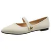 Zapatos planos de punta para comercio exterior para mujer, nuevos zapatos Mary Jane estilo retro coreano estilo hada, cuero suave, suela suave, zapatos de abuela