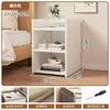 Mesita de Noche Pequeña Almacenamiento Simple Armario Pequeño Estante de Mesita de Noche Minimalista Moderno Estante de Almacenamiento para Habitación de Alquiler Dormitorio Hogar
