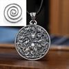 Colgante de plata pura s999 con forma de nueve dragones jugando con cuentas para hombre, collar de grifo de plata esterlina, joyería de dragón auspicioso retro dominante, regalo de moda