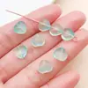 Cuentas de Vidrio Transparentes Degradadas con Forma de Hojas, Tulipanes, Rosas, Corazones y Hojas Verdes con Agujeros Rectos para Accesorios de Joyería DIY
