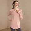 Top Deportivo Holgado con Capucha Transfronterizo para Mujer Camiseta de Manga Larga de Secado Rápido Ropa de Yoga Midi Talla Extra Ropa para Correr Fitness