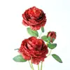 Flores Artificiais de Peônia Pequenas Feitas Sob Medida, Ornamentos de Flores Decorativas para Sala de Estar Interna, Ornamentos de Flores de Mesa, Buquês de Rosas