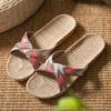 Pavilhão Stride Verão Masculino e Feminino Fofo Chinelos de Linho para Casa Sandálias e Chinelos Antiderrapantes para Piso Interno Sapatos de Praia