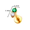Joia para Piercing Henson G23/F136 Liga de Titânio Estilo Push-Pin Micro-Incrustada Zircônia Base Plana Stud para Lábio Stud para Cartilagem da Orelha