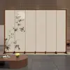 Biombos plegables estilo chino para sala de estar, oficina, restaurante, hotel y salón de té; pared de fondo simple; biombo plegable de lujo ligero
