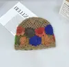 Gorro de Lana Tejido a Crochet Hecho a Mano de Doble Capa Estilo Bosque Otoño Temprano 25 Años Multicolor para Mujer, Gorro de Punto de Moda