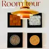 Decoración de Pared de Madera Maciza con Mosaico Estilo Vintage Pintura Decorativa para Pared de Fondo Mural Geométrico Abstracto Retro para Entrada