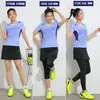 Nuevo Grupo Púrpura Compra Grupal Impresión Secado Rápido Absorbente de Sudor Fila de Aire Verano Manga Corta Ropa de Tenis Traje Faldas Deportivas para Hombre y Mujer