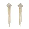 Pendientes de Plata de Ley 925 con Aguja, Pendientes Largos Minimalistas con Diamantes Completos, Joyería para Orejas Versátil de Borla de Lujo Ligero de Gama Alta