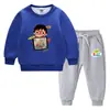 Traje de suéter para niños otoño e invierno 2023 estilo occidental nuevo traje cálido de invierno acolchado de terciopelo de manga larga para niños grandes