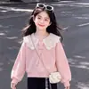 Conjunto de Dos Piezas para Niñas: Sudadera Dulce Versátil Estilo Nuevo Primavera y Otoño y Pantalones Casuales de Retazos a Cuadros