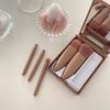 Set de Pinceles de Maquillaje para Viajes Transfronterizos Pincel para Sombras de Ojos Pelo Suave Pincel para Polvos Pincel para Base de Maquillaje Espejo Cosmético Caja de Almacenamiento Portátil