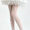 Medias blancas Lolita con estampado de rosas para mujer, finas de verano, resistentes a enganches, duraderas, medias de mujer Zhuji con lazo