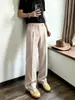 Calça masculina preta fluida, nova marca americana trendy 2026, corte reto solto cleanfit, calça casual de alta qualidade