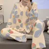 Pijama Nuevo Estilo Otoño e Invierno 2024 para Mujer Manga Larga Estilo Delgado Estilo Celebridad de Internet INS Venta Caliente Conjunto de Cárdigan Casual para el Hogar